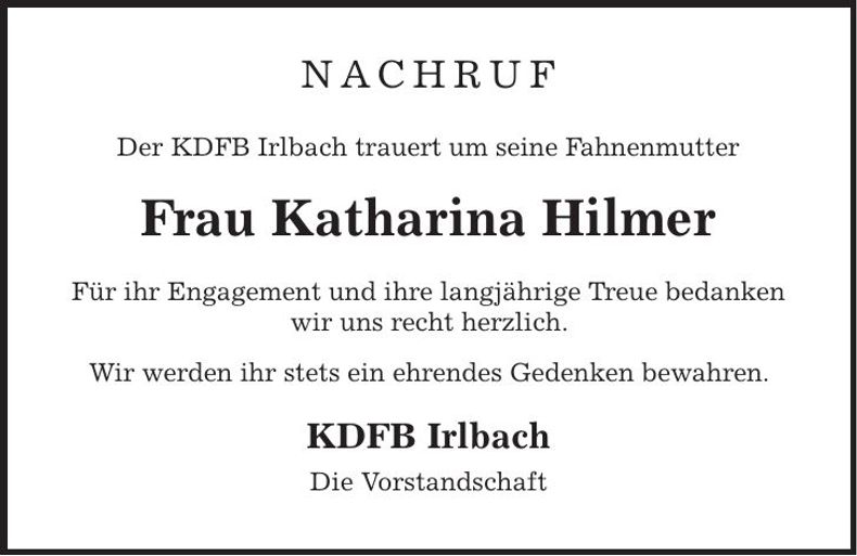 Traueranzeige Edeltraud Lill