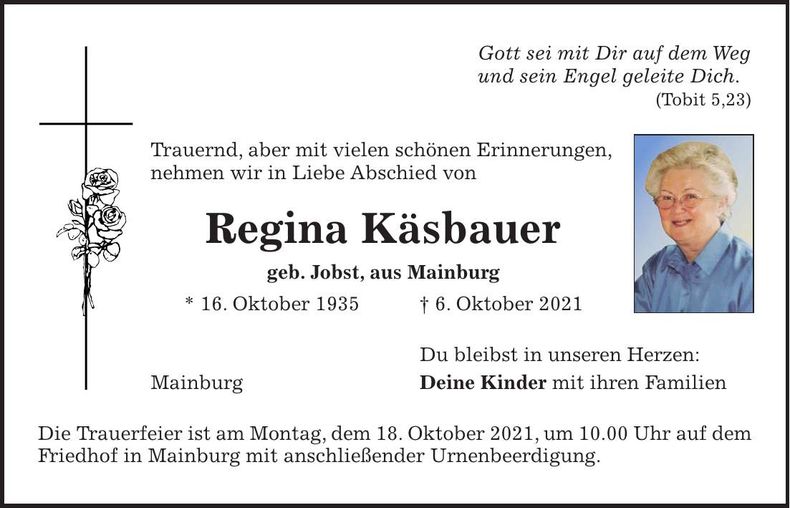 Traueranzeige Regina Käsbauer