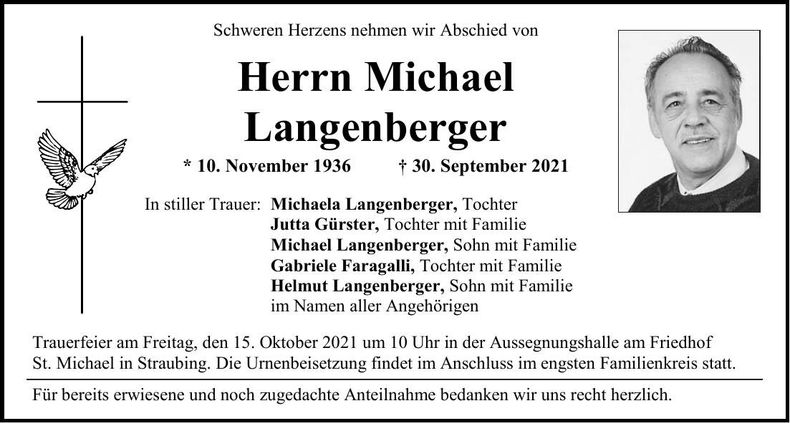 Traueranzeige Michael Langenberger