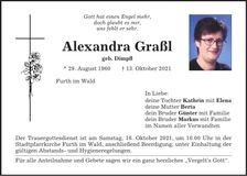 Traueranzeige Alexandra Graßl