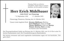 Traueranzeige Erich Mühlbauer