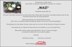 Traueranzeige Sebastian Buchecker