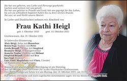 Traueranzeige Kathi Heigl