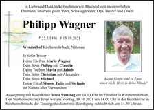 Traueranzeige Philipp Wagner