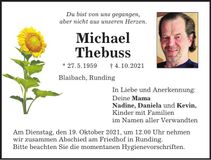 Traueranzeige Michael Thebuss