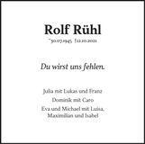 Traueranzeige Rolf Rühl