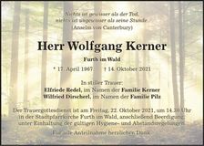 Traueranzeige Wolfgang Kerner
