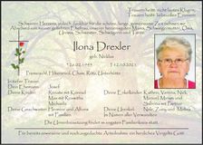 Traueranzeige Ilona Drexler