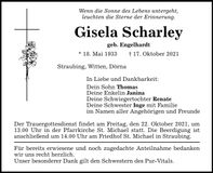 Traueranzeige Gisela Scharley