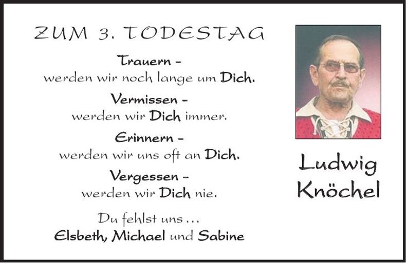 Traueranzeige Ludwig Knöchel