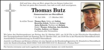 Traueranzeige Thomas Butz