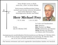 Traueranzeige Michael Frey