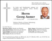 Traueranzeige Georg Aumer