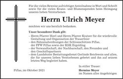 Traueranzeige Ulrich Meyer