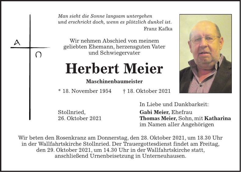 Traueranzeige Herbert Meier