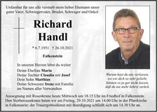 Traueranzeige Richard Handl