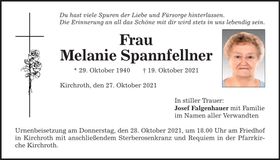 Traueranzeige Melanie Spannfellner