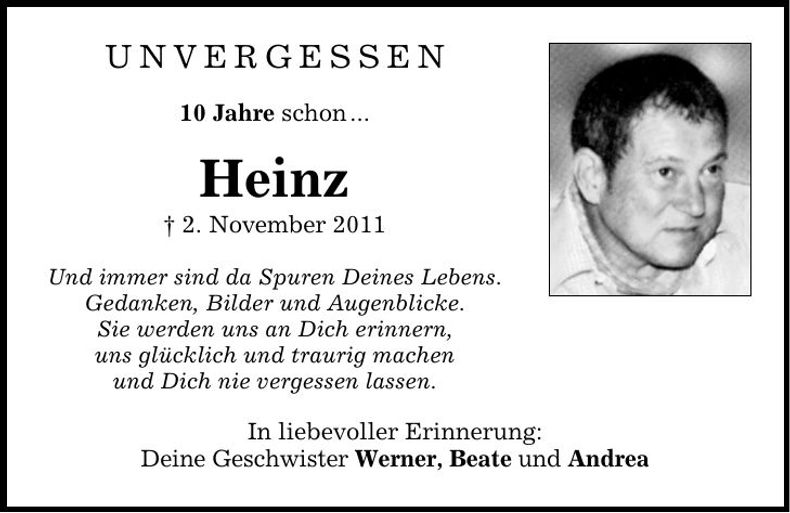 Traueranzeige Heinz 