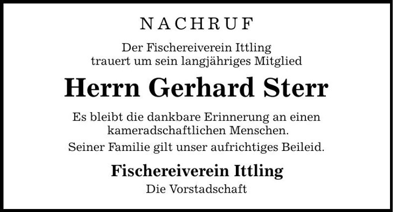 Traueranzeige Georg Schinharl