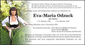 Traueranzeige Eva-Maria Odzuck