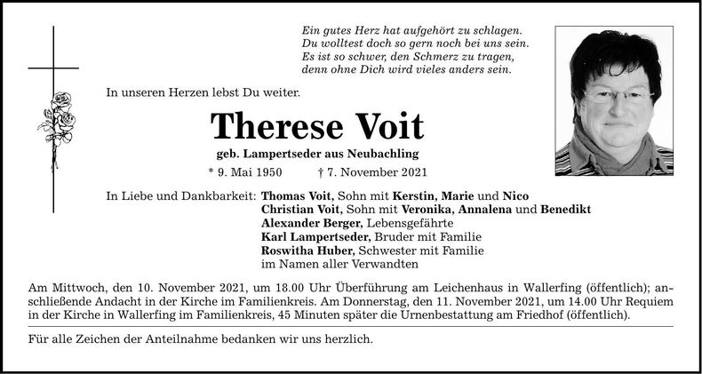 Traueranzeige Therese Voit