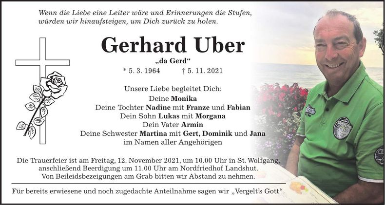 Traueranzeige Gerhard Uber