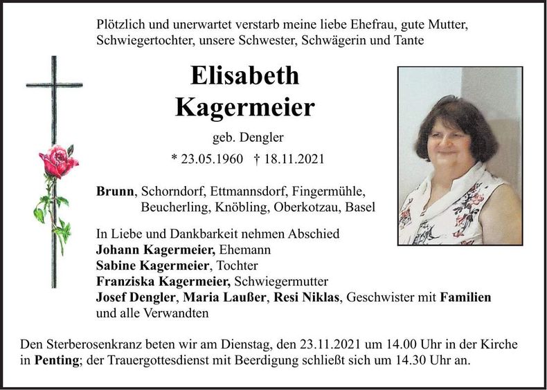 Traueranzeige Elisabeth Kagermeier