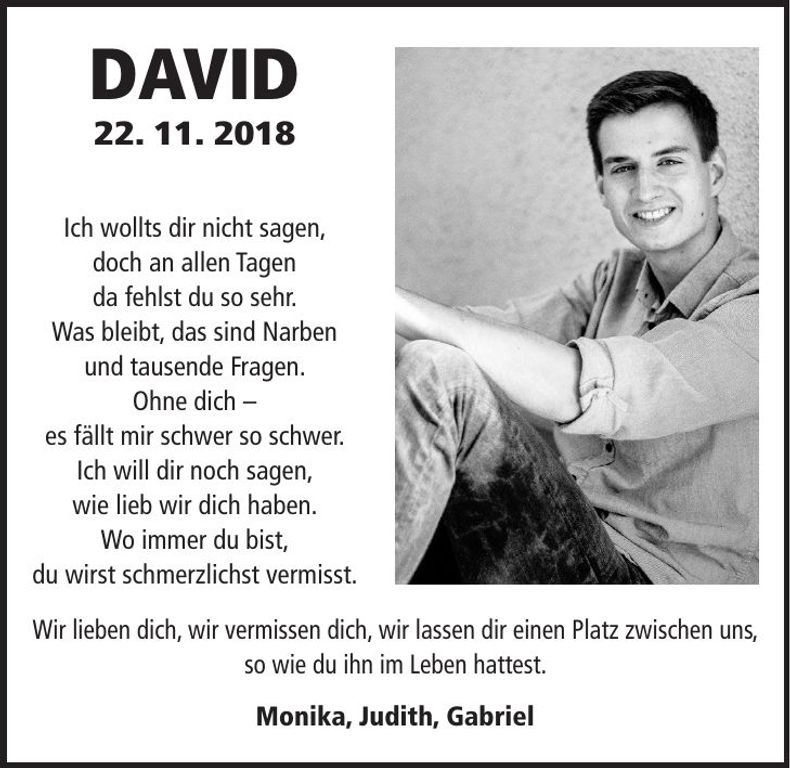 Traueranzeige David Liewehr