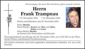 Traueranzeige Frank Trampnau