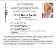 Traueranzeige Rosa Seitz