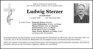 Traueranzeige Ludwig Sterzer