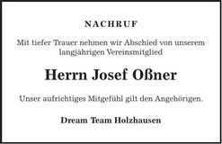 Traueranzeige Josef Oßner
