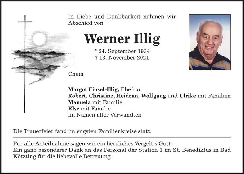 Traueranzeige Werner Illig