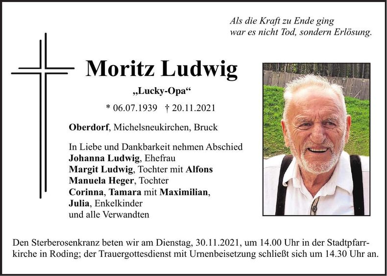 Traueranzeige Moritz Lugwig