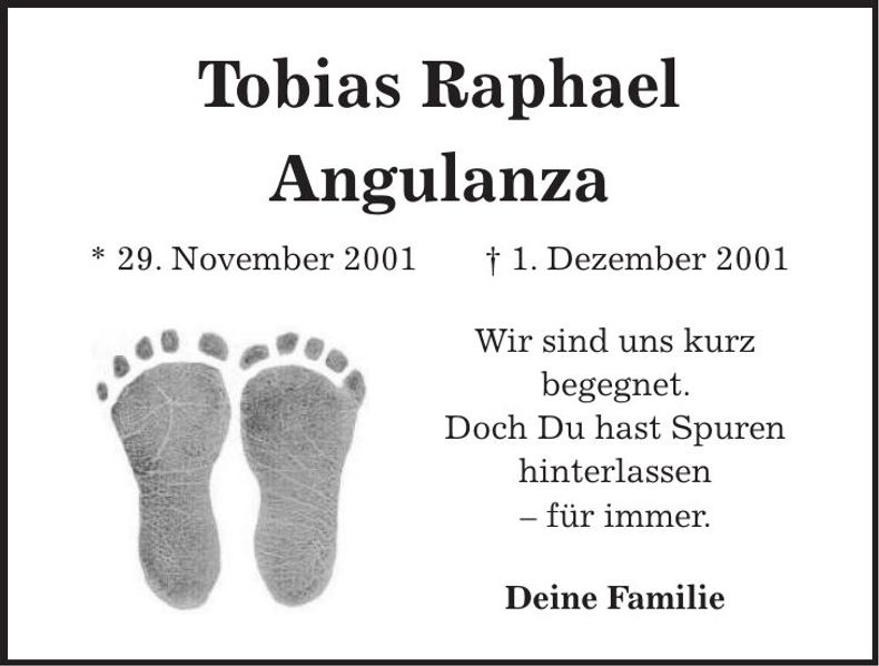Traueranzeige Tobias Raphael Angulanza