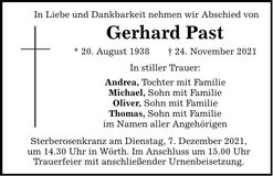 Traueranzeige Gerhard Past