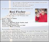Traueranzeige Rosi Fischer