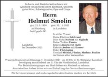 Traueranzeige Helmut Smolin