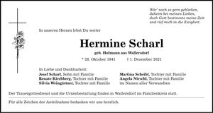 Traueranzeige Hermine Scharl