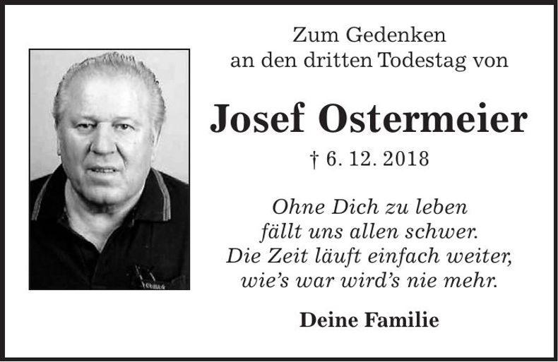 Traueranzeige Josef Ostermeier