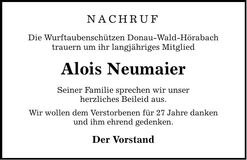 Traueranzeige Hans Dietl