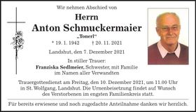 Traueranzeige Anton Schmuckermaier