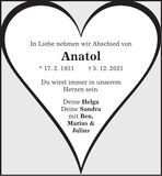 Traueranzeige Anatol 