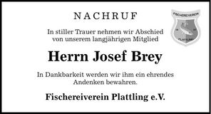 Traueranzeige Josef Brey