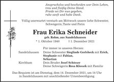 Traueranzeige Erika Schneider