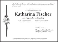 Traueranzeige Katharina Fischer