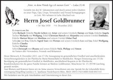 Traueranzeige Josef Goldbrunner