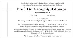 Traueranzeige Georg Spitzlberger