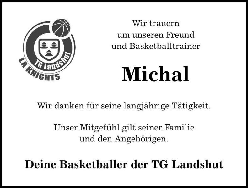 Traueranzeige Michal Maleta