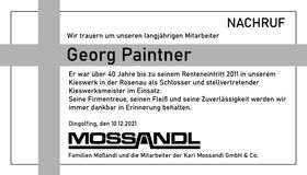 Traueranzeige Georg Paintner